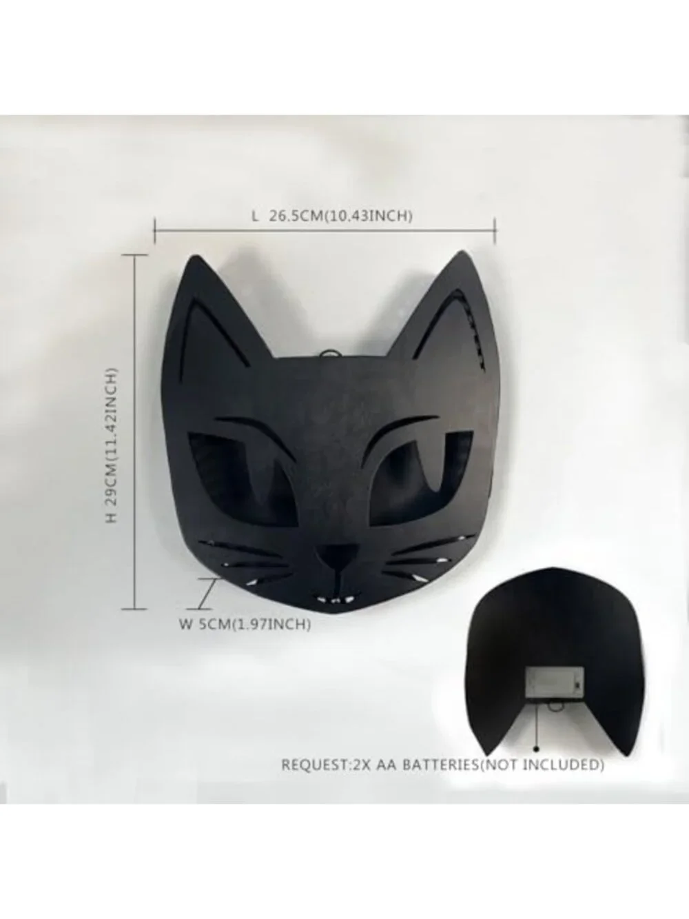Battery Operated LED Black Cat Light for Halloween Wall & Tabletop Decor